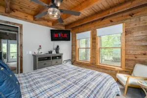 Our 2nd main level bedroom has another queen bed along with all the same amenities as the first