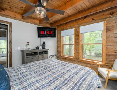 Our 2nd main level bedroom has another queen bed along with all the same amenities as the first