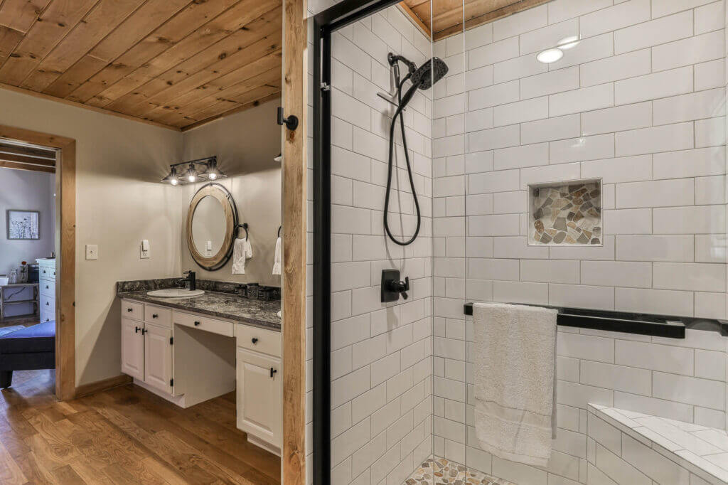A large walk-in shower for soaking your troubles away